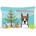 Carolines Treasures Christmas Tree & Boxer Fabric Decorative Pillow CA78529